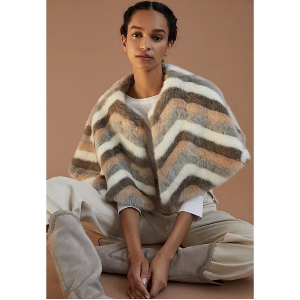 NWT Anthropologie Faux Fur Stole One Size
